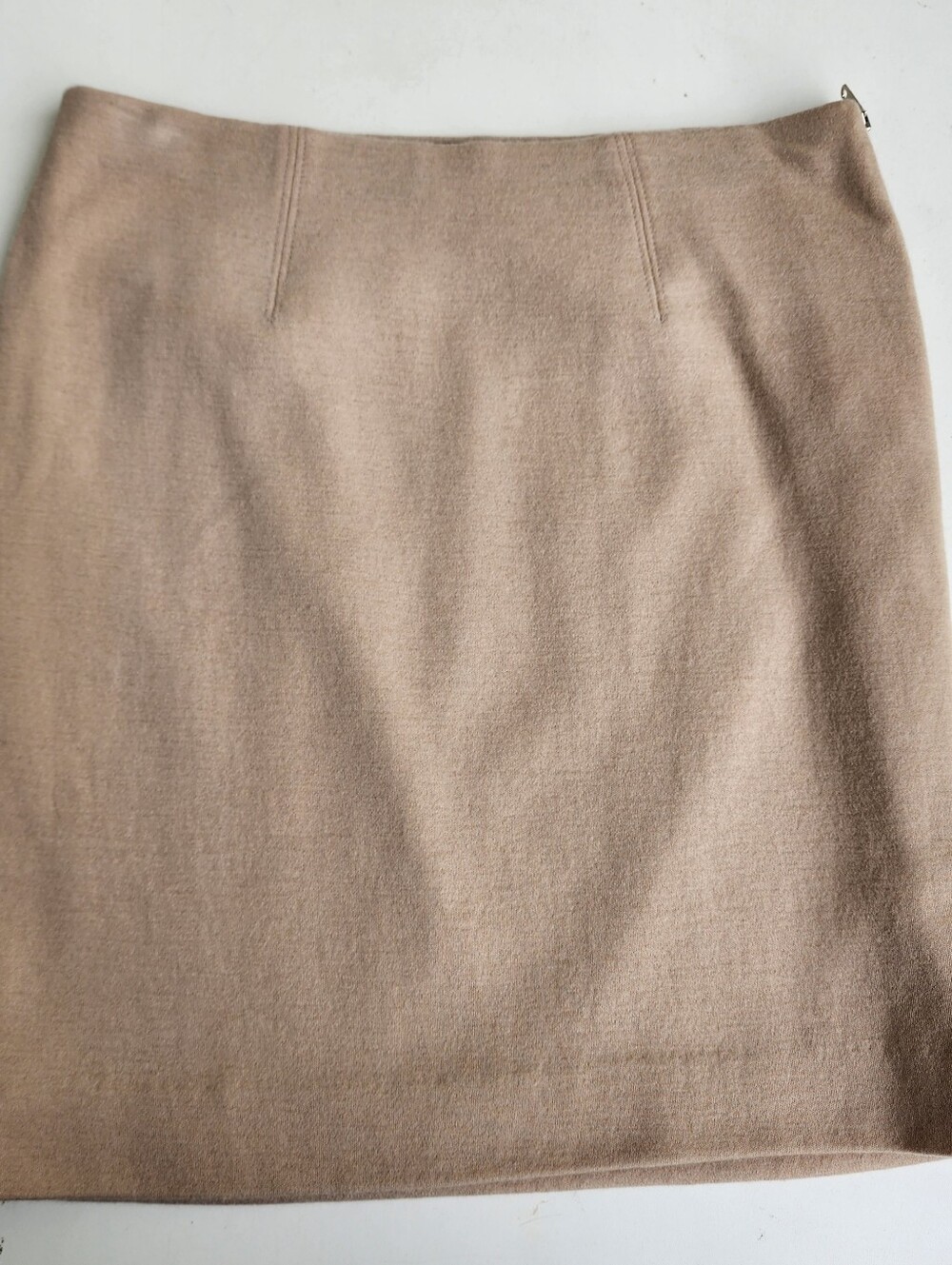 Ann Taylor Tan Beige Wool Blend Straight Pencil Skirt Lovely Cozy Petite Sz 2P